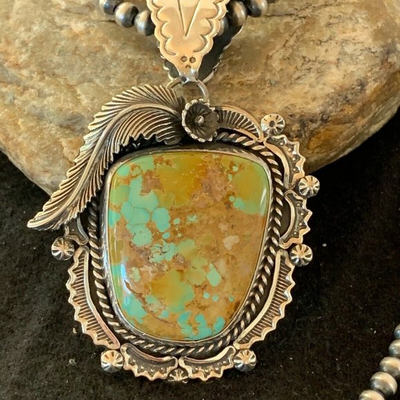 Navajo Sterling Silver Necklace Pendant Length 20 - Picture 5 of 12